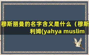 穆斯丽曼的名字含义是什么（穆斯利姆(yahya muslim)）